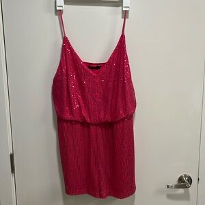 Pink sequins romper
